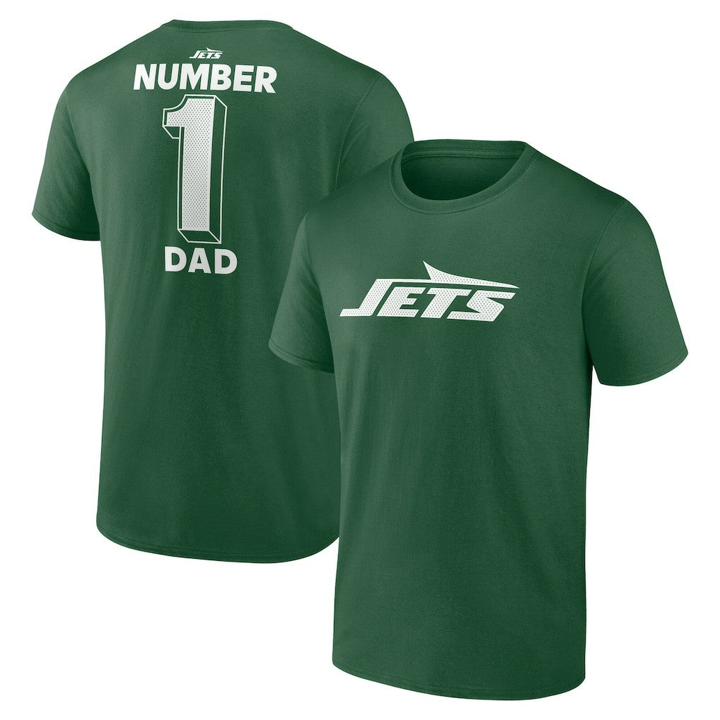 New York Jets #1 Dad Jersey T-Shirt Green