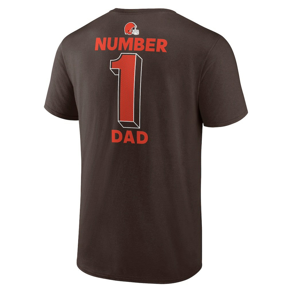 Cleveland Browns #1 Dad Jersey T-Shirt Brown