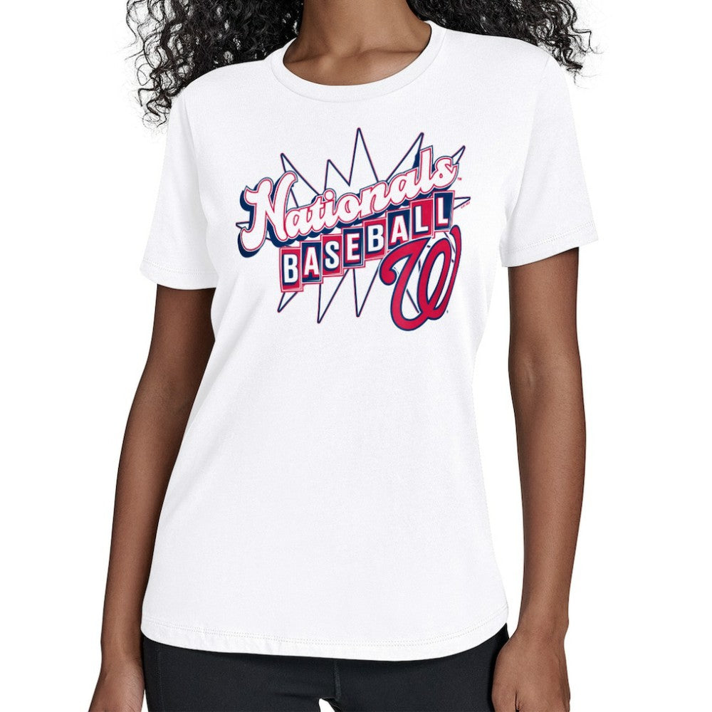 Washington Nationals Starter Women's Drive-In T-Shirt - White - MLB Sale