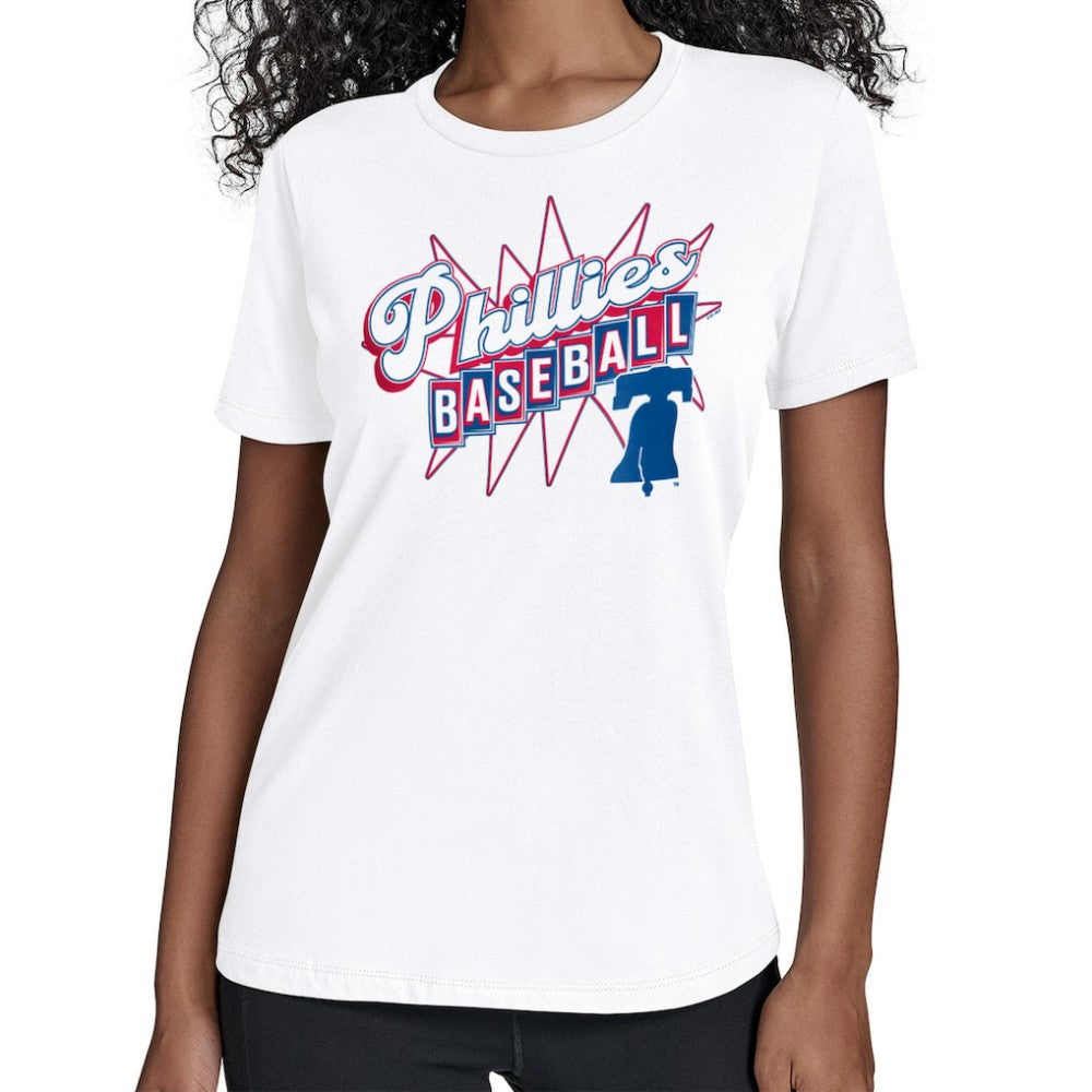 Philadelphia Phillies Starter Women's Drive-In T-Shirt - White - MLB Lifestyle