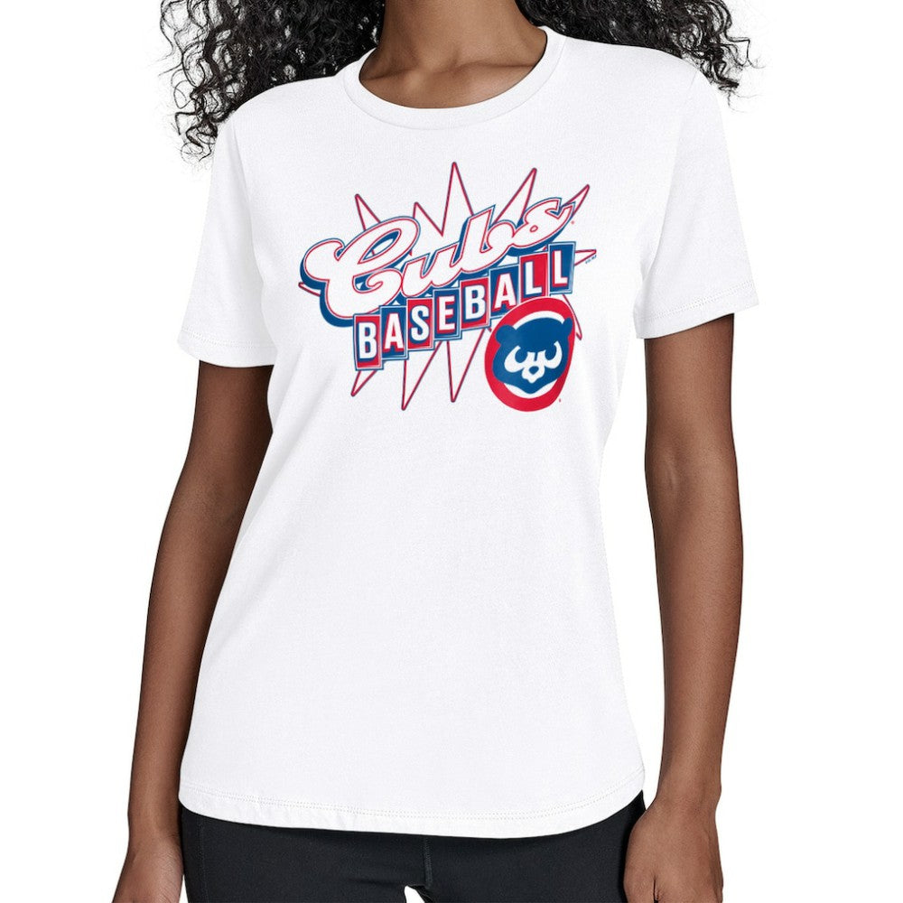 Chicago Cubs Starter Women's Drive-In T-Shirt - White - MLB Lifestyle