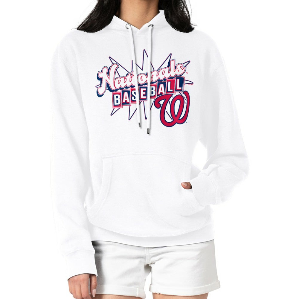 Washington Nationals Starter Women's Drive-In Pullover Hoodie - White - MLB Discount