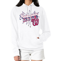 Washington Nationals Starter Women's Drive-In Pullover Hoodie - White - MLB Discount