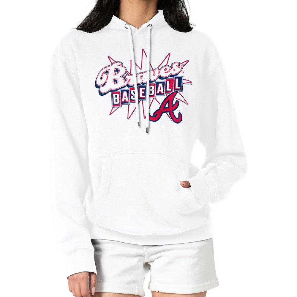 Atlanta Braves Starter Women's Drive-In Pullover Hoodie - White - MLB Lifestyle