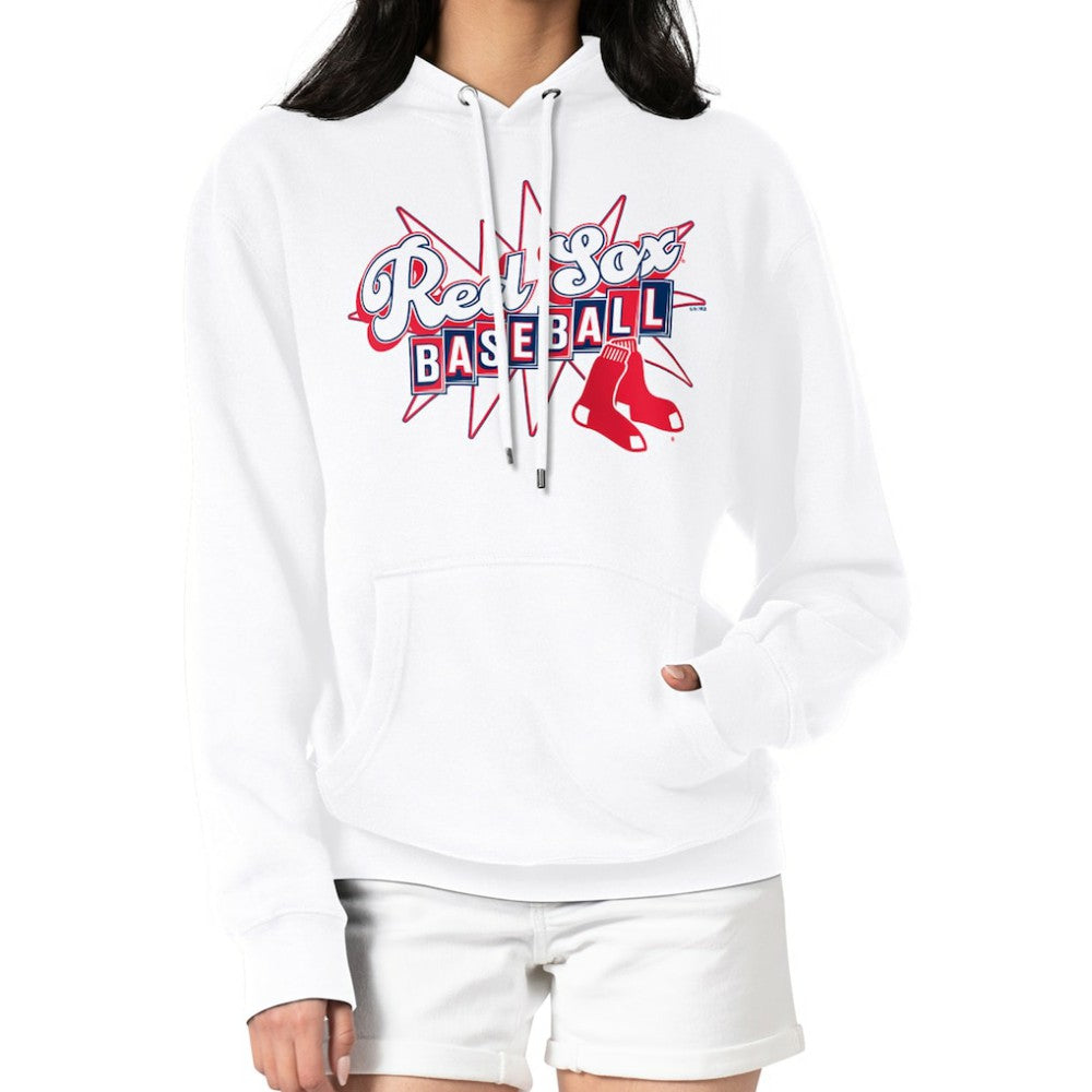 Boston Red Sox Starter Women's Drive-In Pullover Hoodie - White - MLB Lifestyle