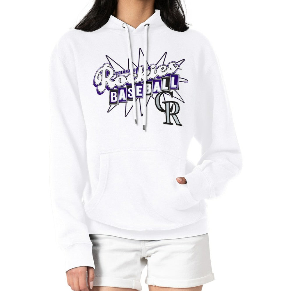 Colorado Rockies Starter Women's Drive-In Pullover Hoodie - White - MLB Sale