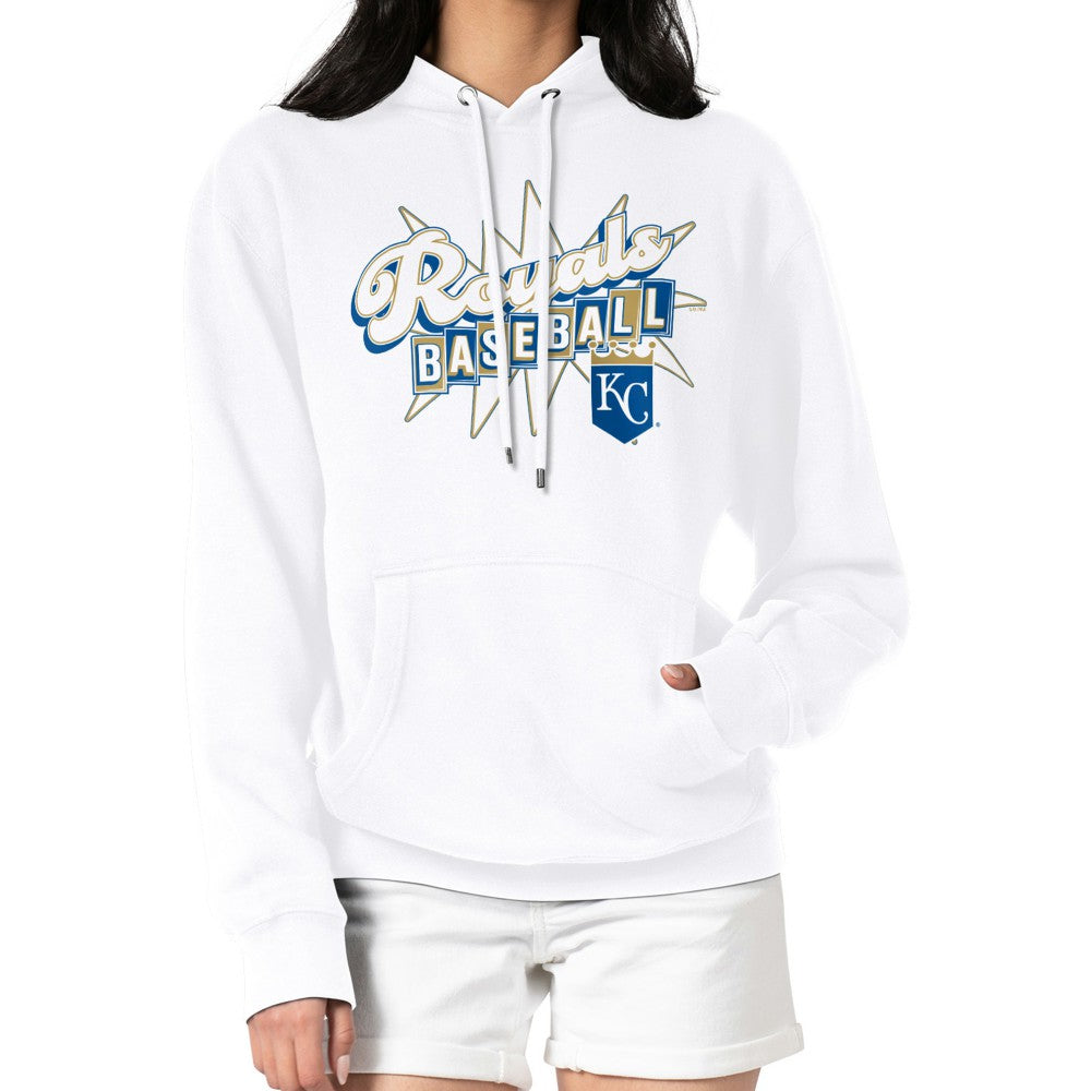 Kansas City Royals Starter Women's Drive-In Pullover Hoodie - White - MLB Lifestyle