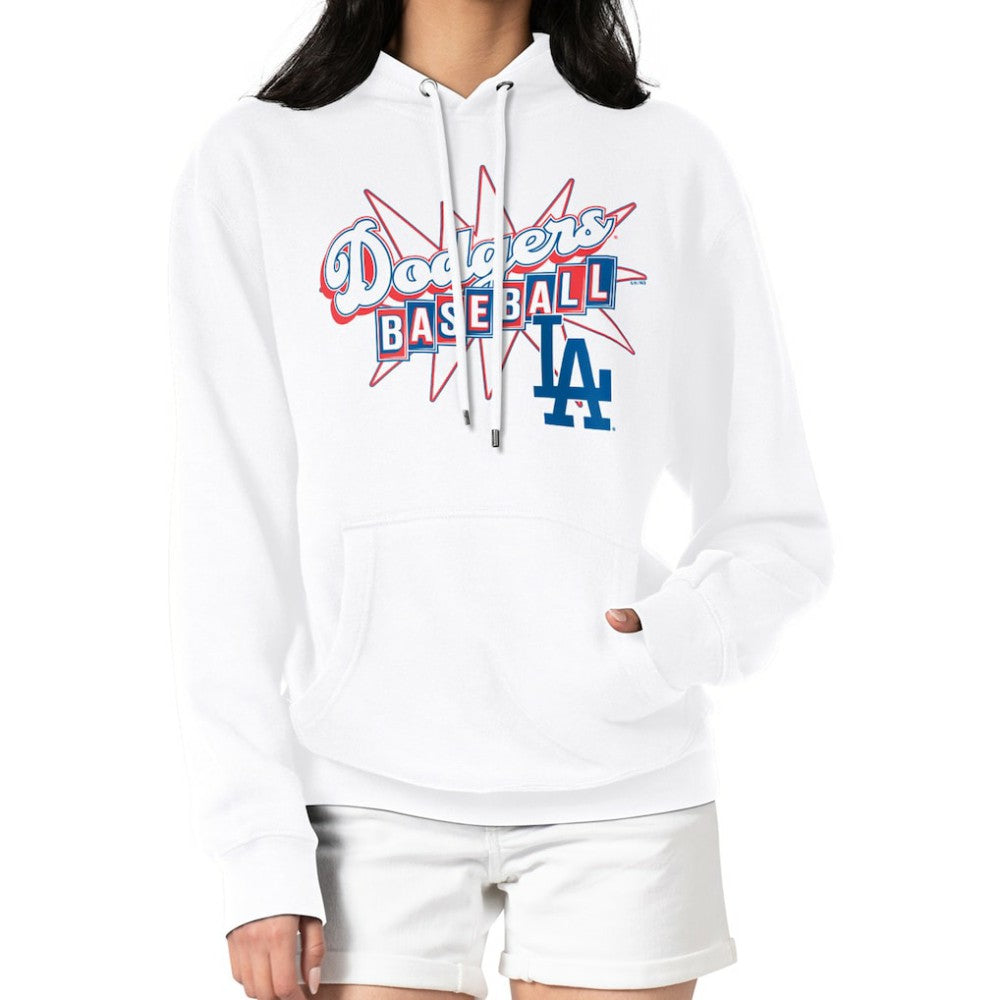 Los Angeles Dodgers Starter Women's Drive-In Pullover Hoodie - White - MLB Discount