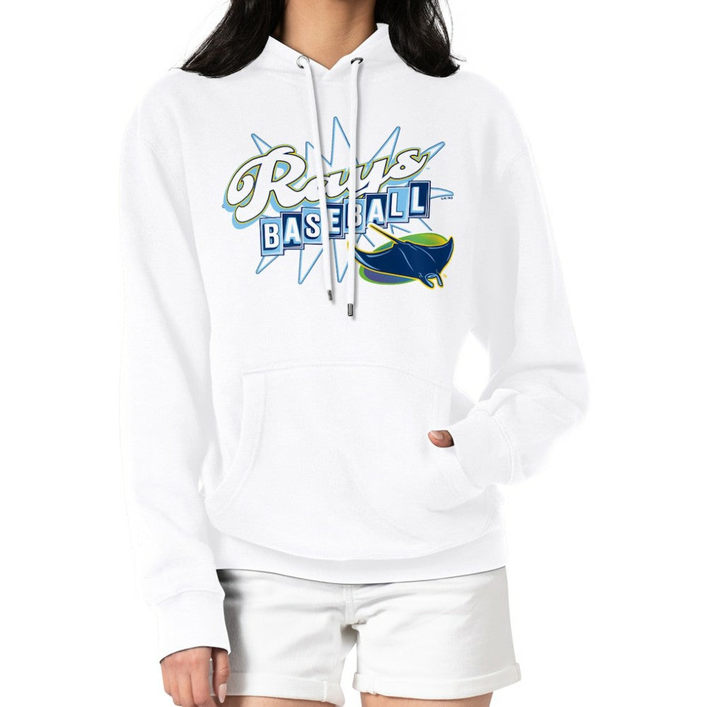Tampa Bay Rays Starter Women's Drive-In Pullover Hoodie - White - MLB Discount