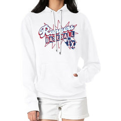 Texas Rangers Starter Women's Drive-In Pullover Hoodie - White - MLB Discount