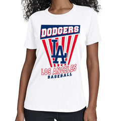 Los Angeles Dodgers Starter Women's Poster Print T-Shirt - White - MLB Discount