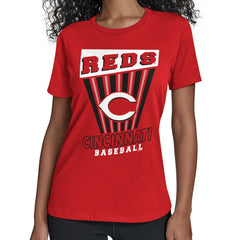 Cincinnati Reds Starter Women's Poster Print T-Shirt - Red - MLB Lifestyle