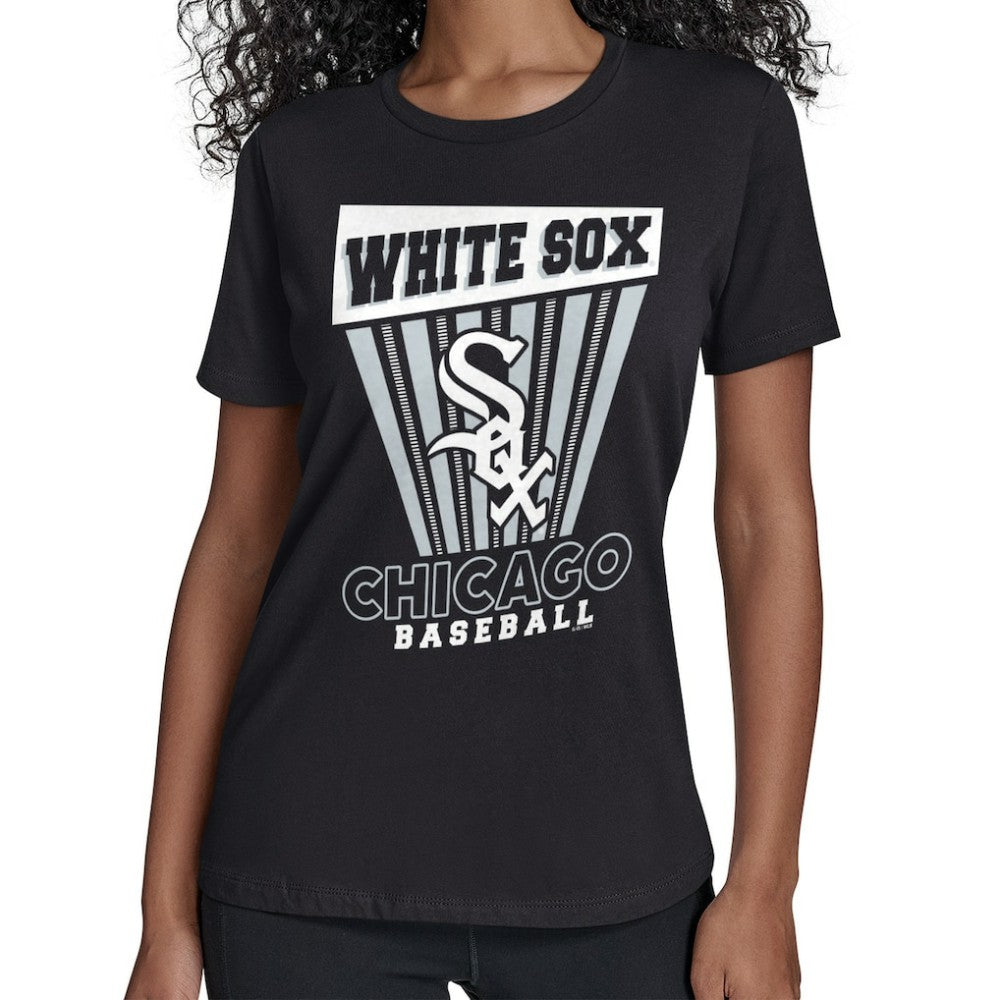Chicago White Sox Starter Women's Poster Print T-Shirt - Black - MLB Discount