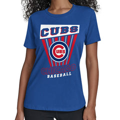Chicago Cubs Starter Women's Poster Print T-Shirt - Royal - MLB on Sale