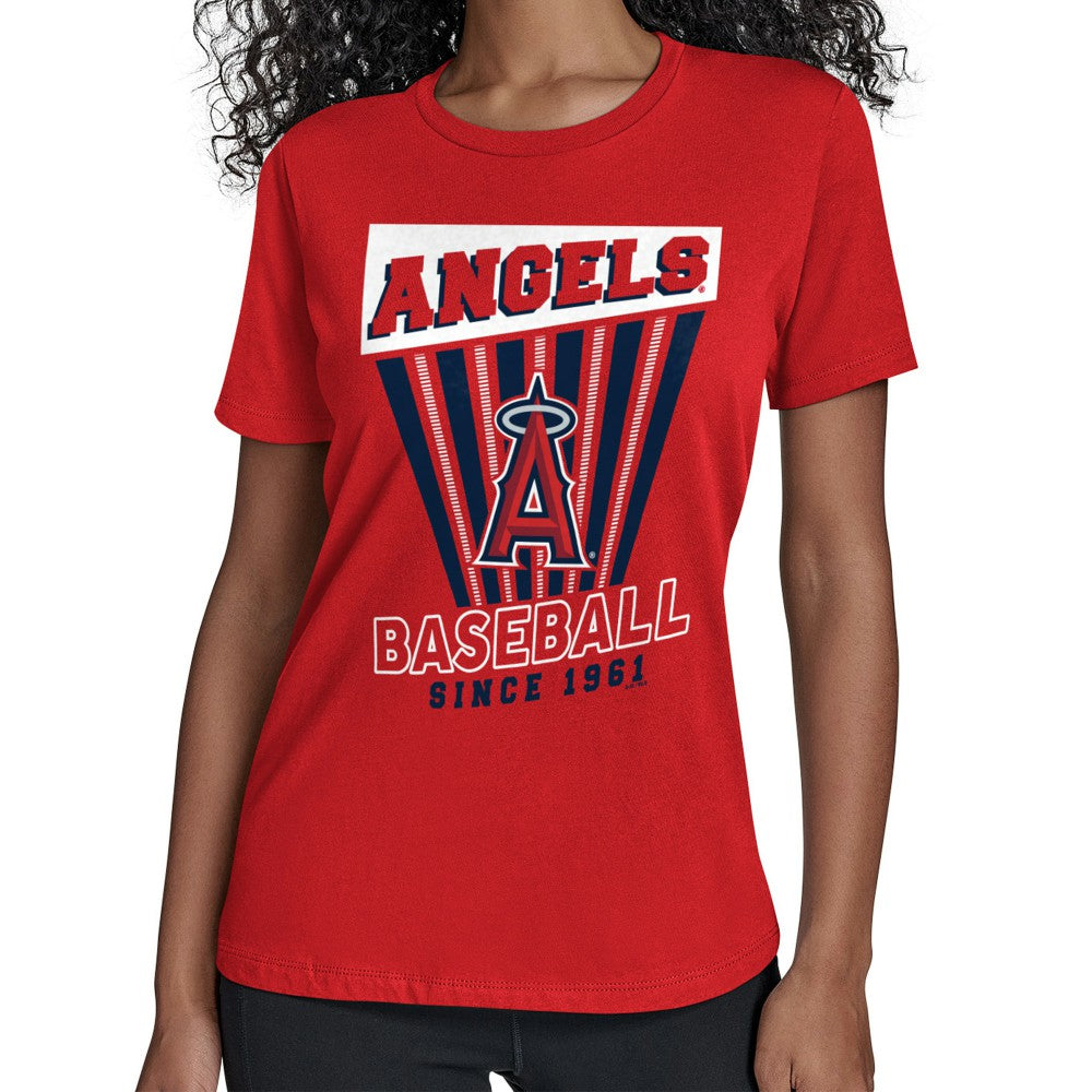 Los Angeles Angels Starter Women's Poster Print T-Shirt - Red - MLB Discount