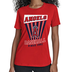 Los Angeles Angels Starter Women's Poster Print T-Shirt - Red - MLB Discount