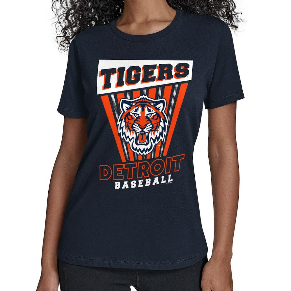 Detroit Tigers Starter Women's Poster Print T-Shirt - Navy - MLB Lifestyle