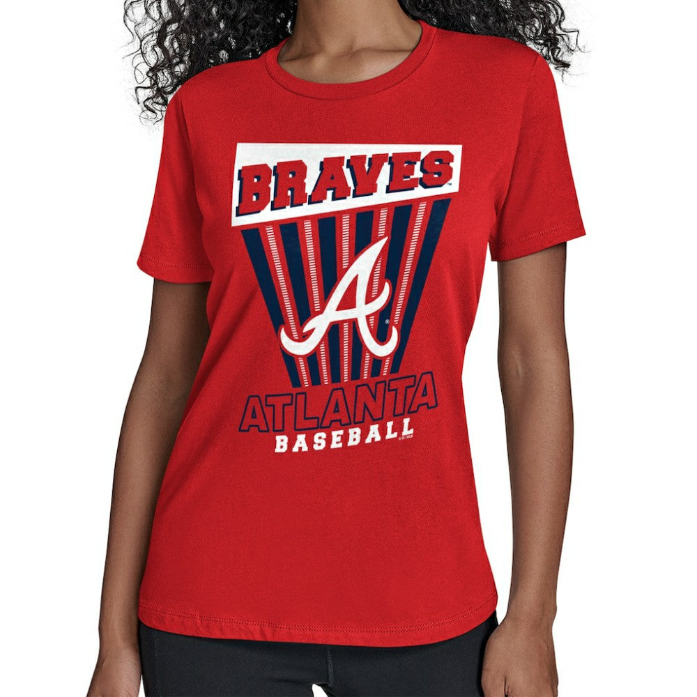 Atlanta Braves Starter Women's Poster Print T-Shirt - Red - MLB Sale