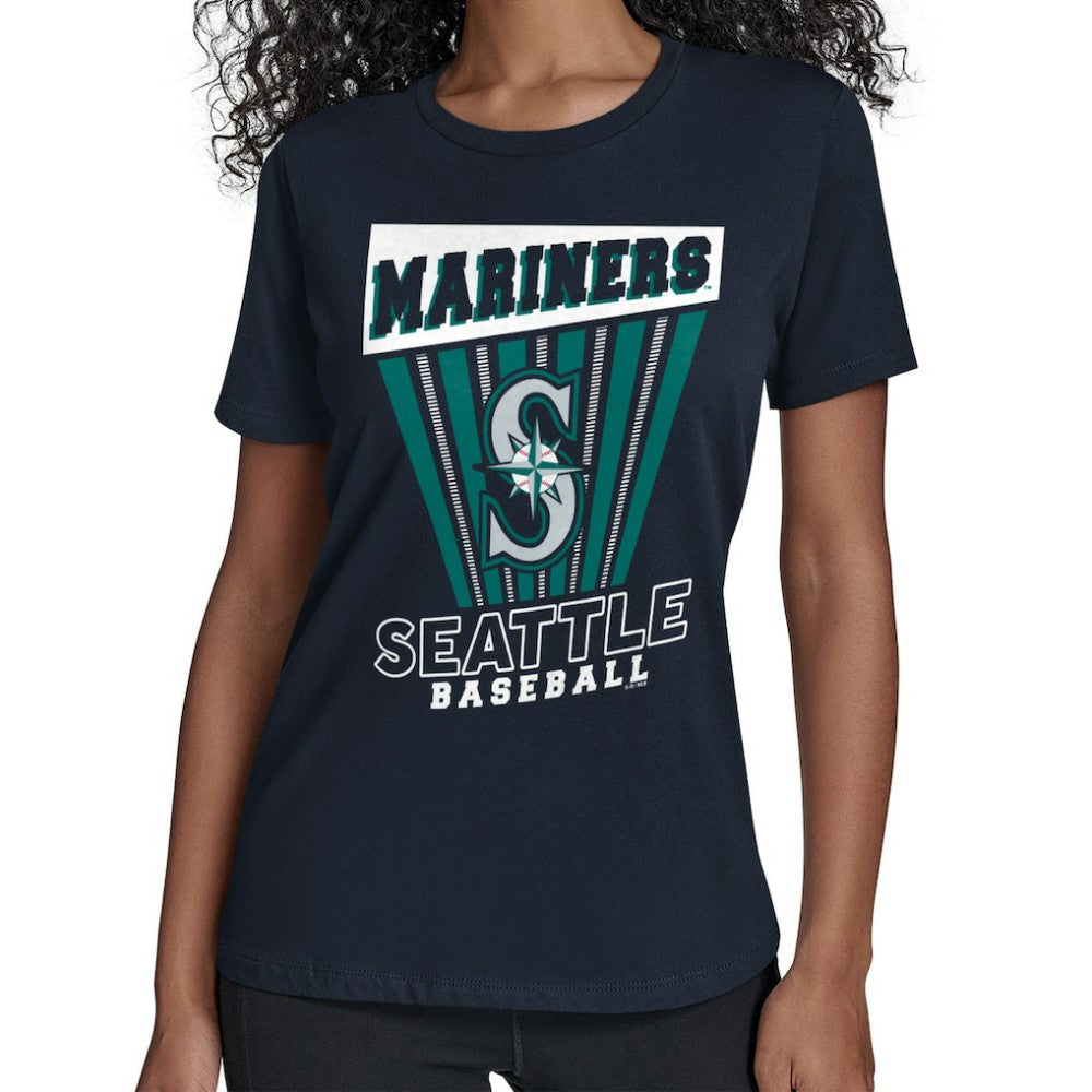 Seattle Mariners Starter Women's Poster Print T-Shirt - Navy - MLB Lifestyle
