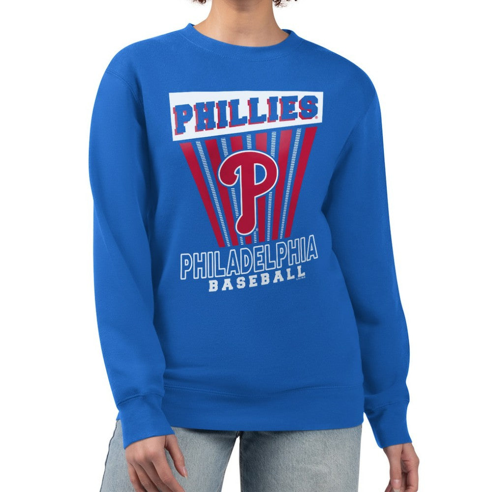 Philadelphia Phillies Starter Women's Poster Print Pullover Sweatshirt - Royal - MLB on Sale