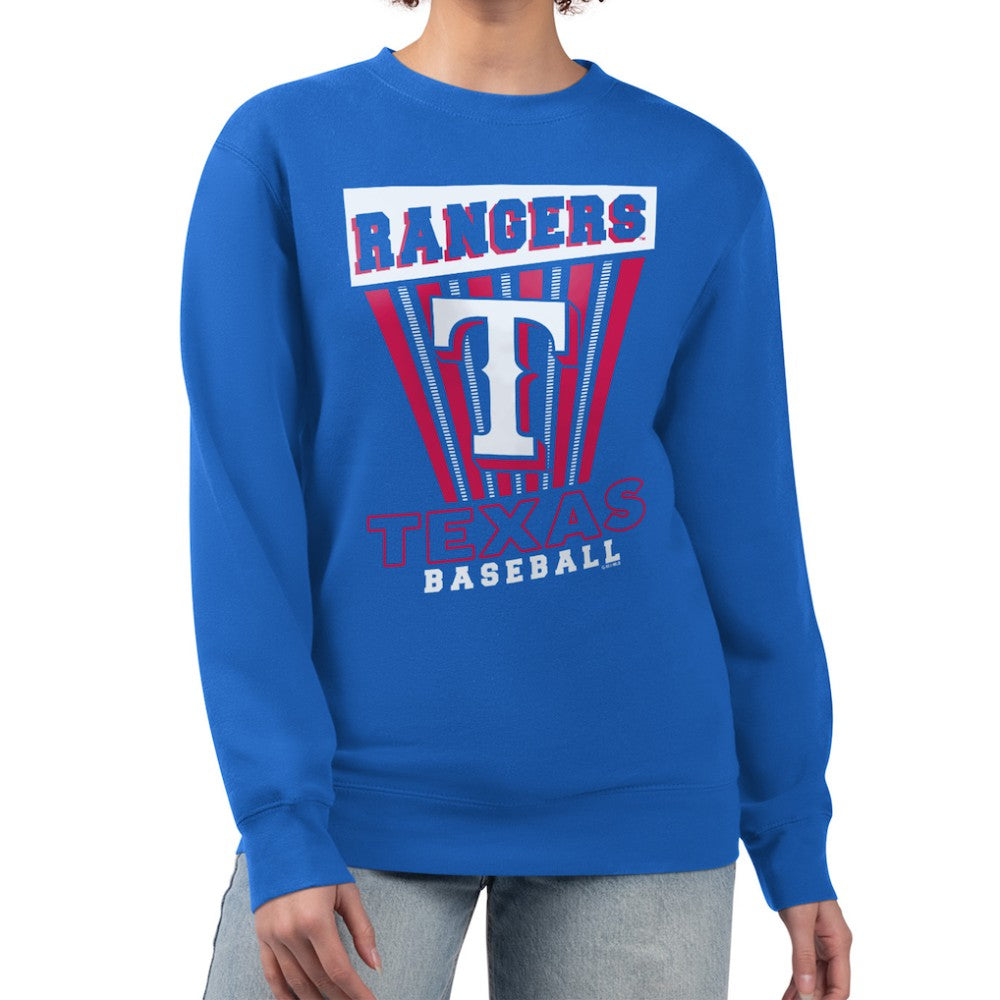 Texas Rangers Starter Women's Poster Print Pullover Sweatshirt - Royal - MLB Online