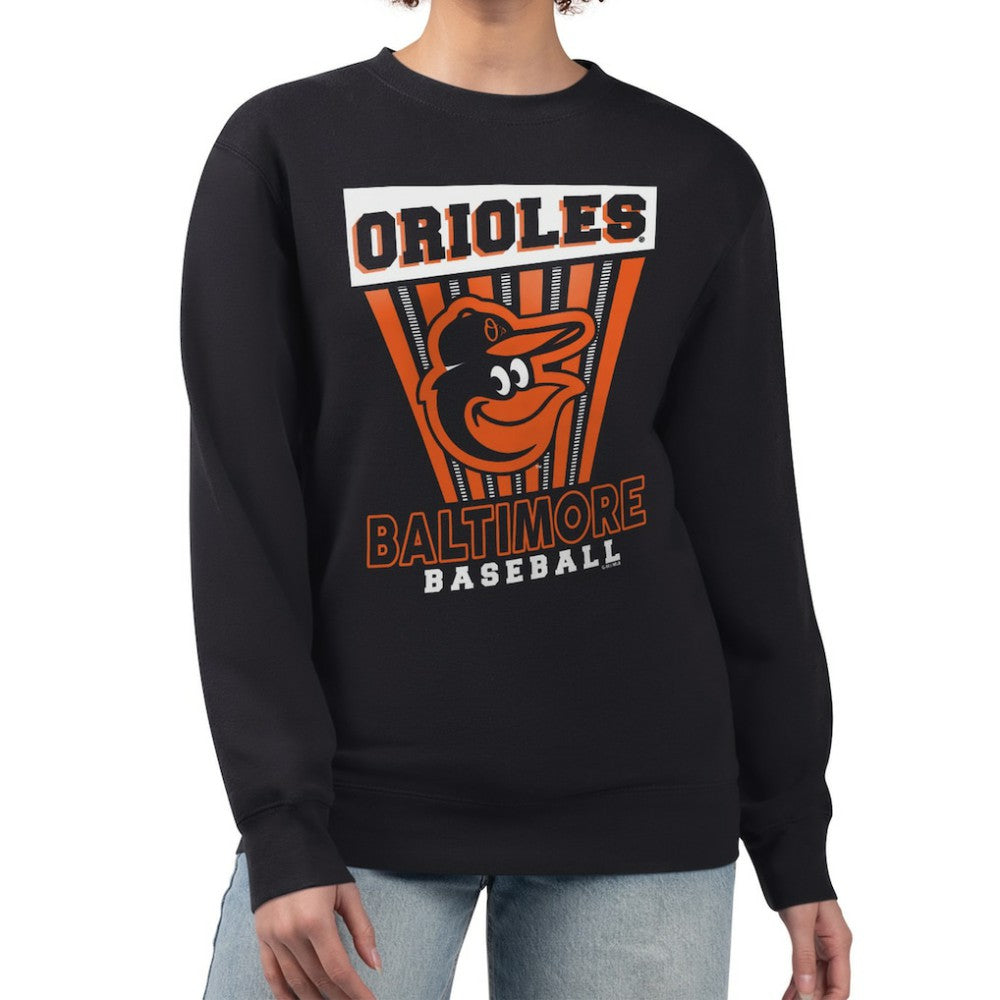 Baltimore Orioles Starter Women's Poster Print Pullover Sweatshirt - Black - MLB on Sale