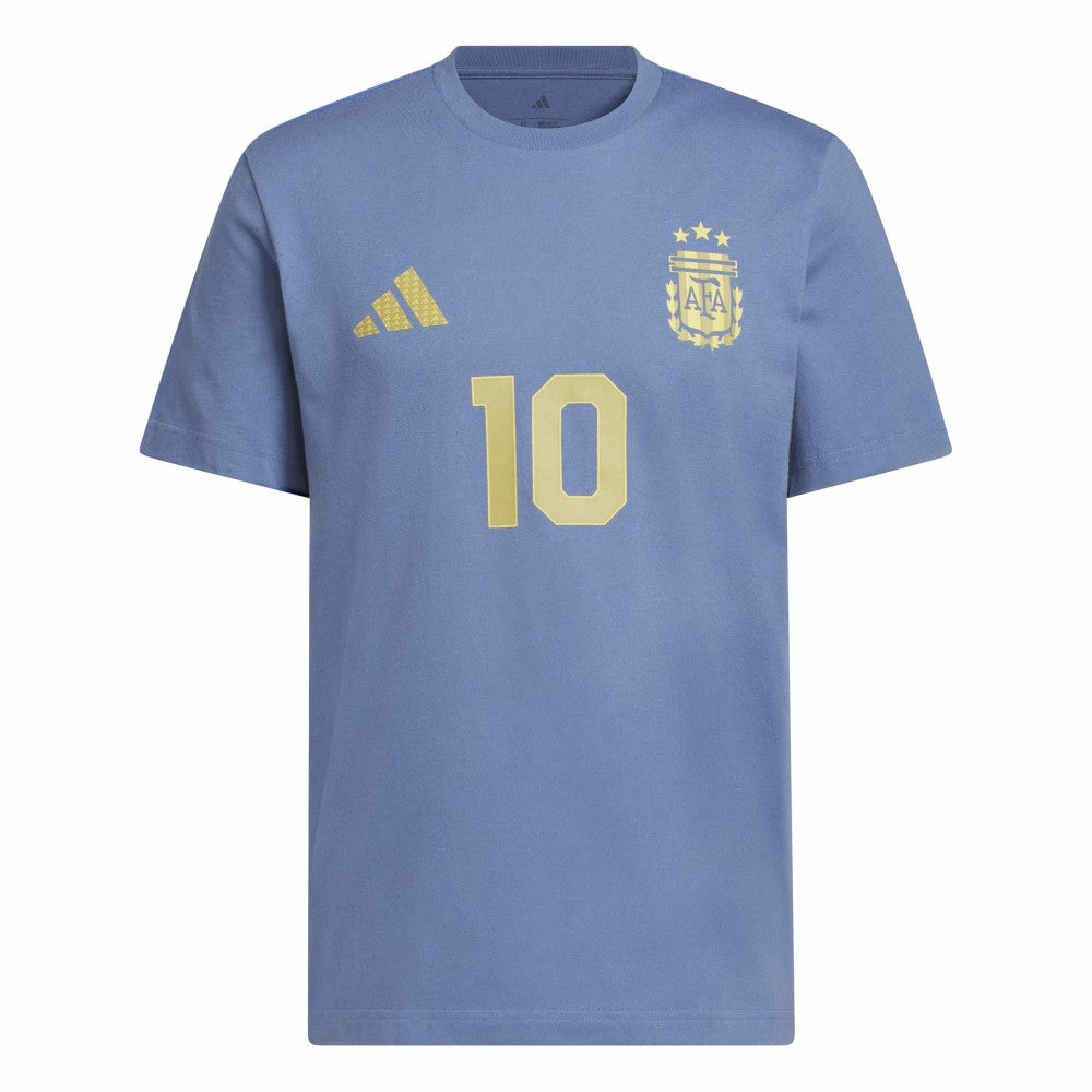 Lionel Messi Argentina National Team Name & Number T-Shirt Blue - Adidas