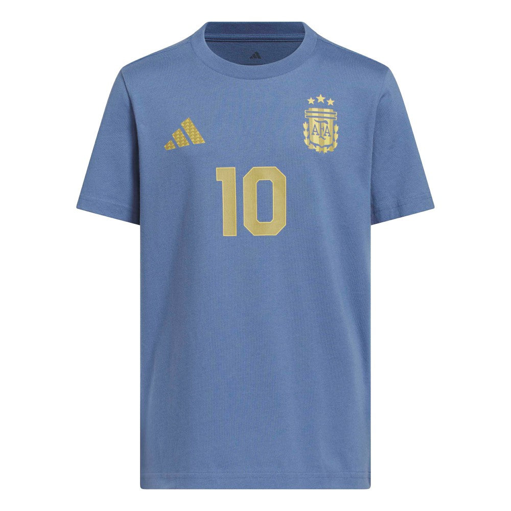 Lionel Messi Argentina National Team Youth Name & Number T-Shirt Blue - Adidas cheap