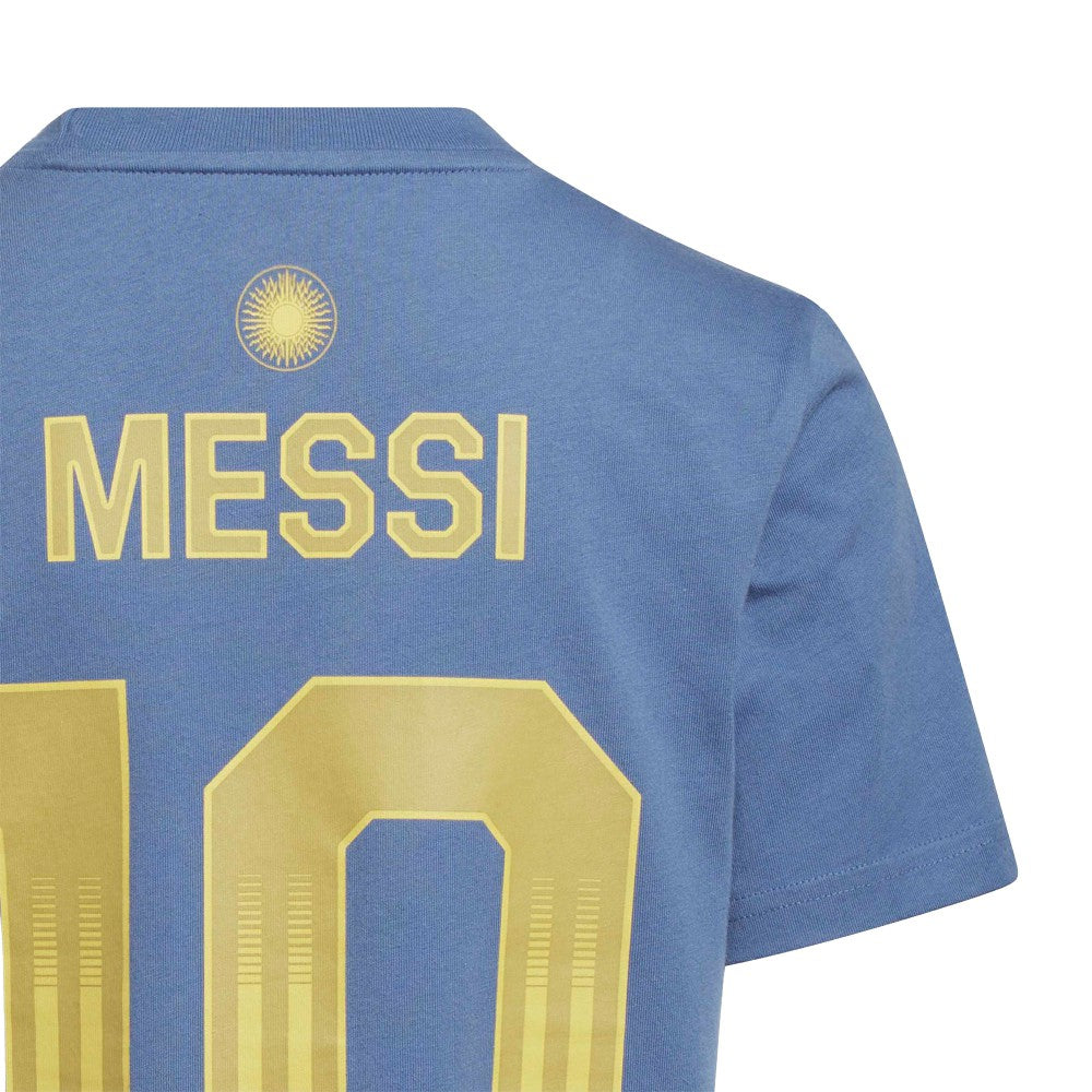 Lionel Messi Argentina National Team Youth Name & Number T-Shirt Blue - Adidas cheap
