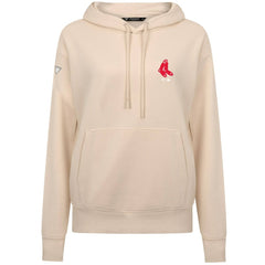 Boston Red Sox Levelwear Women's Cooperstown Collection Adorn Core Logo Pullover Hoodie - Khaki - MLB Discount