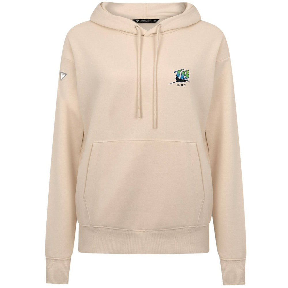 Tampa Bay Rays Levelwear Women's Cooperstown Collection Adorn Core Logo Pullover Hoodie - Khaki - MLB on Sale