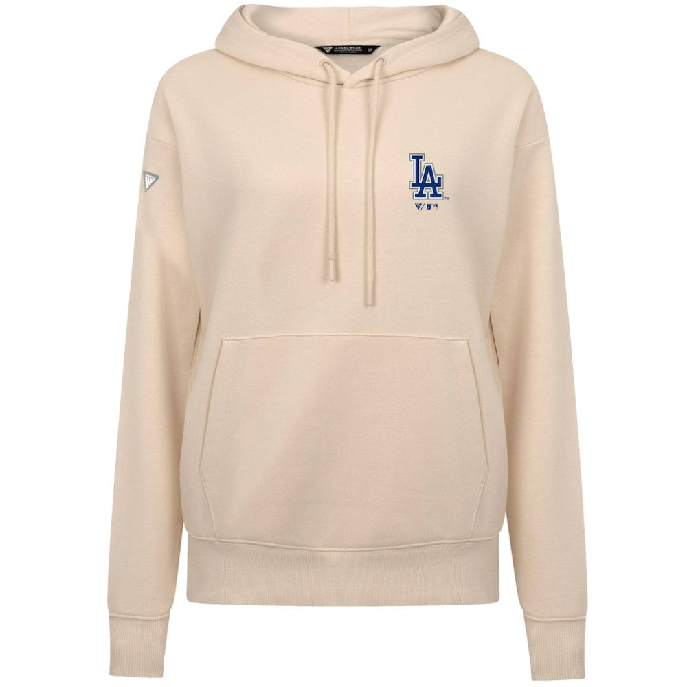 Los Angeles Dodgers Levelwear Women's Cooperstown Collection Adorn Core Logo Pullover Hoodie - Khaki - MLB Discount