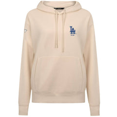 Los Angeles Dodgers Levelwear Women's Cooperstown Collection Adorn Core Logo Pullover Hoodie - Khaki - MLB Discount