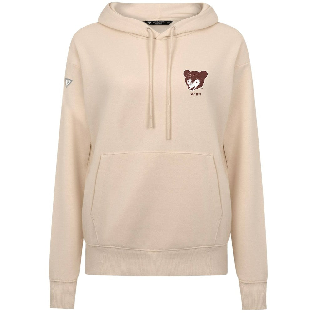 Chicago Cubs Levelwear Women's Cooperstown Collection Adorn Core Logo Pullover Hoodie - Khaki - MLB Sale