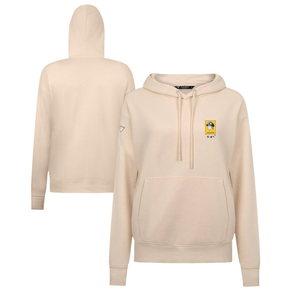 Pittsburgh Pirates Levelwear Women's Cooperstown Collection Adorn Core Logo Pullover Hoodie - Khaki - MLB Online
