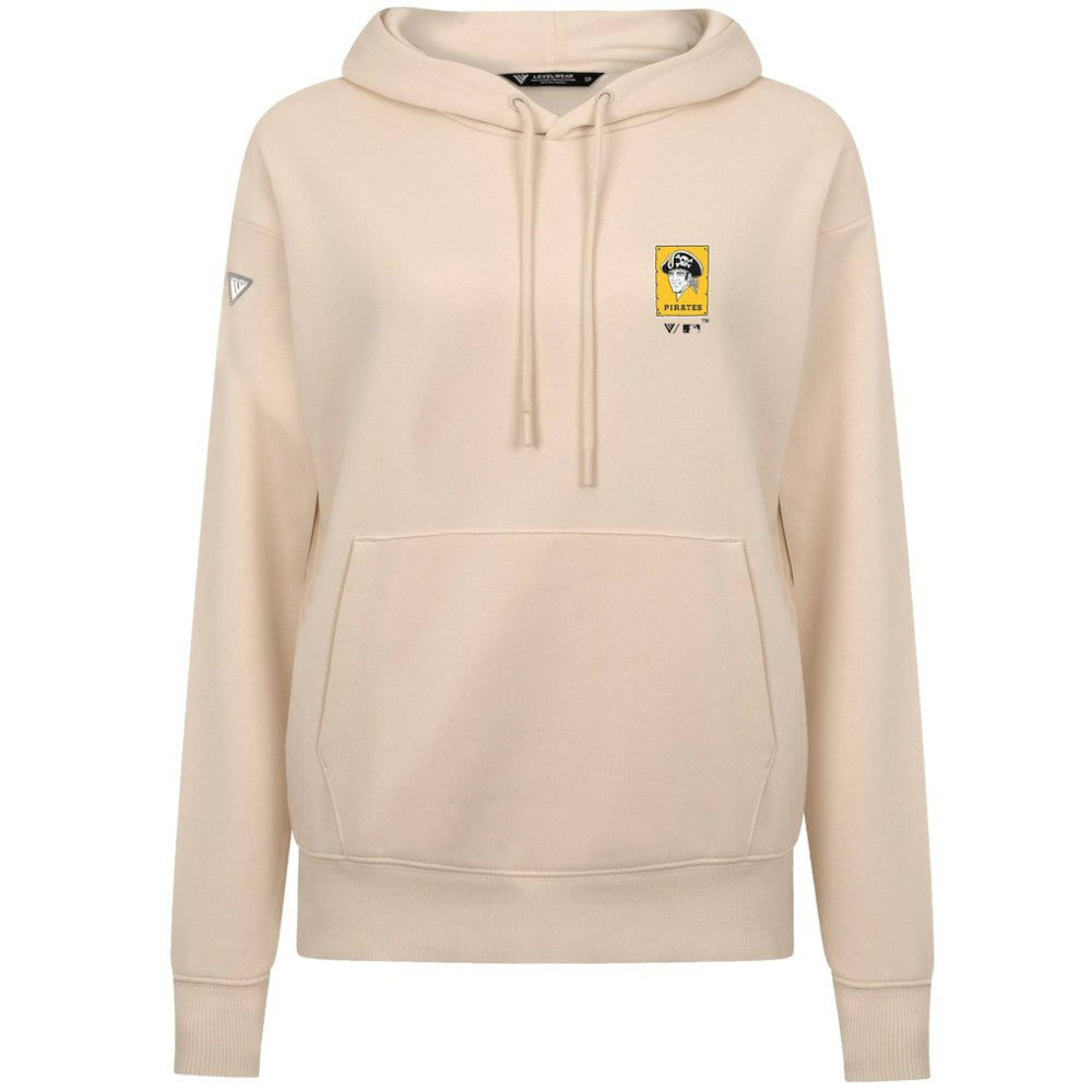 Pittsburgh Pirates Levelwear Women's Cooperstown Collection Adorn Core Logo Pullover Hoodie - Khaki - MLB Online