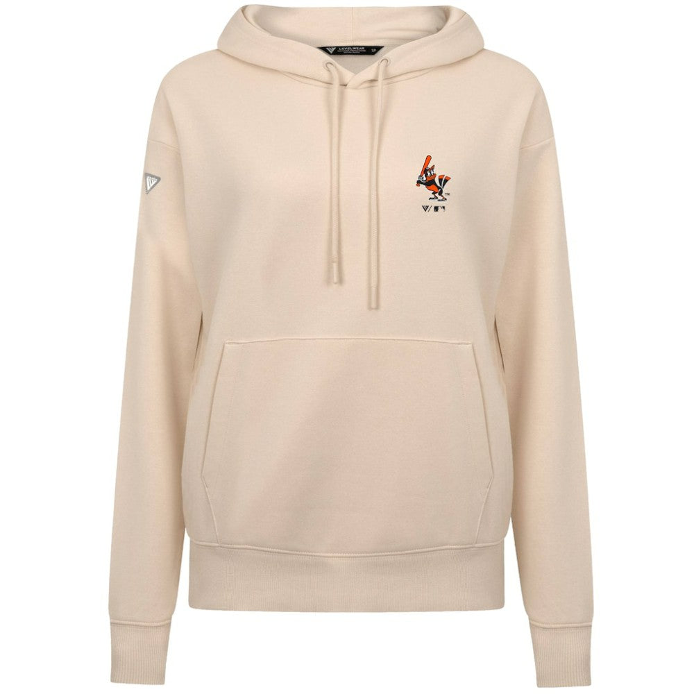 Baltimore Orioles Levelwear Women's Cooperstown Collection Adorn Core Logo Pullover Hoodie - Khaki - MLB Online
