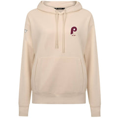 Philadelphia Phillies Levelwear Women's Cooperstown Collection Adorn Core Logo Pullover Hoodie - Khaki - MLB Discount