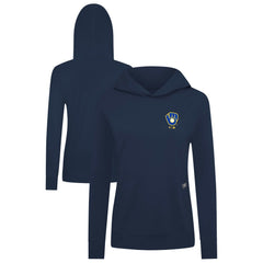 Milwaukee Brewers Levelwear Women's Cooperstown Collection Relay Core Logo Pullover Hoodie - Navy - MLB Online