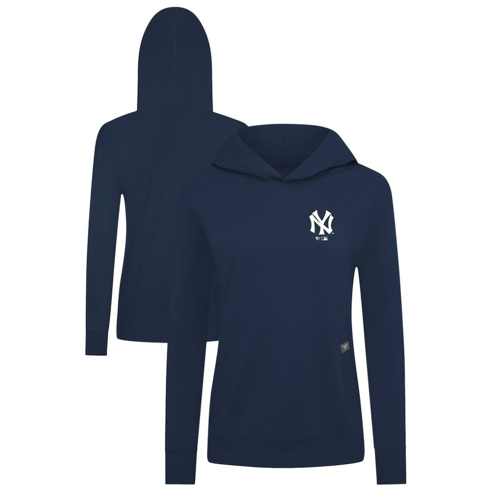 New York Yankees Levelwear Women's Cooperstown Collection Relay Core Logo Pullover Hoodie - Navy - MLB Lifestyle