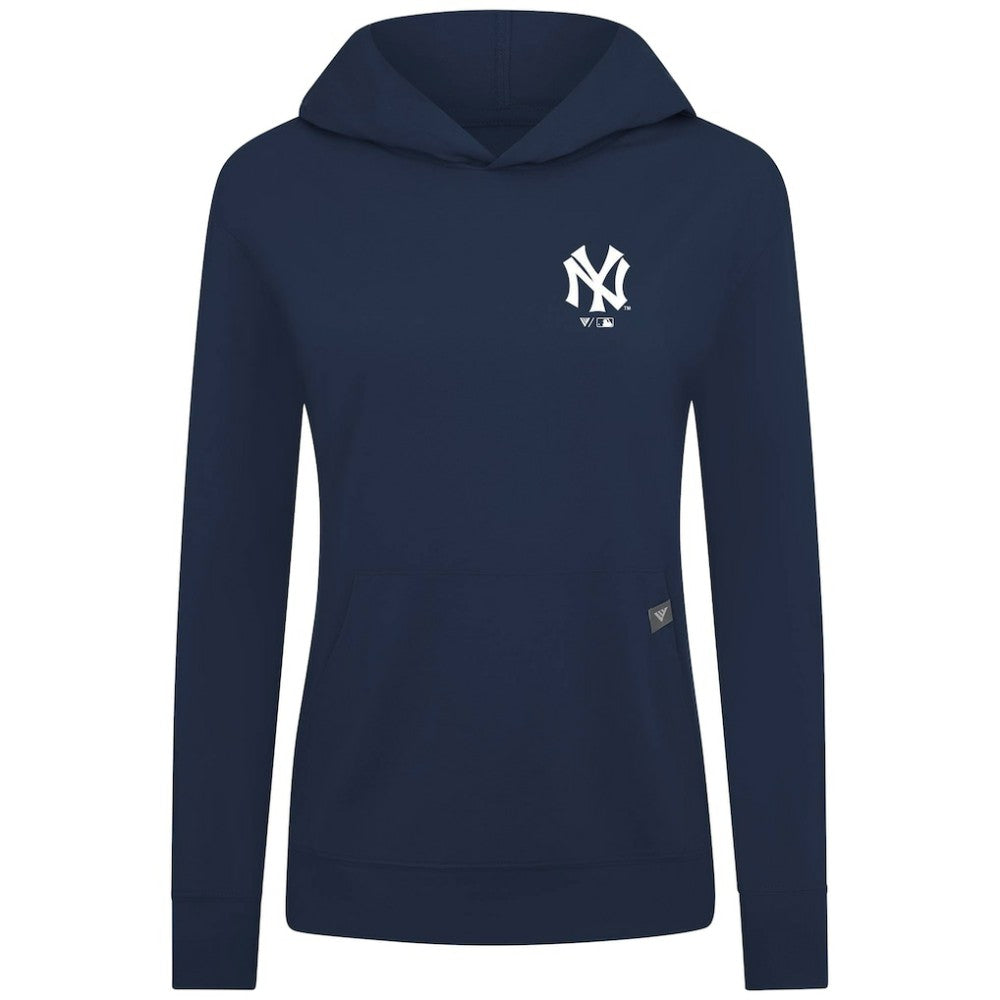 New York Yankees Levelwear Women's Cooperstown Collection Relay Core Logo Pullover Hoodie - Navy - MLB Lifestyle