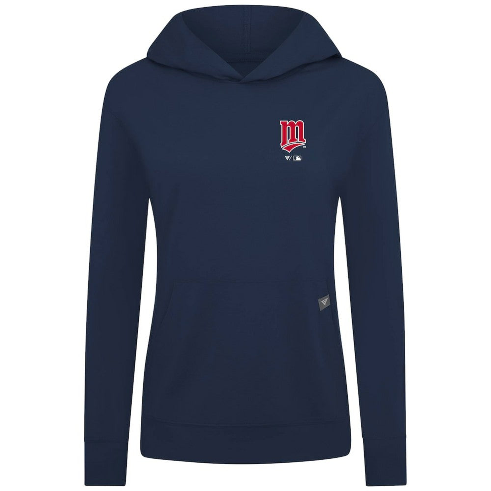 Minnesota Twins Levelwear Women's Cooperstown Collection Relay Core Logo Pullover Hoodie - Navy - MLB Lifestyle