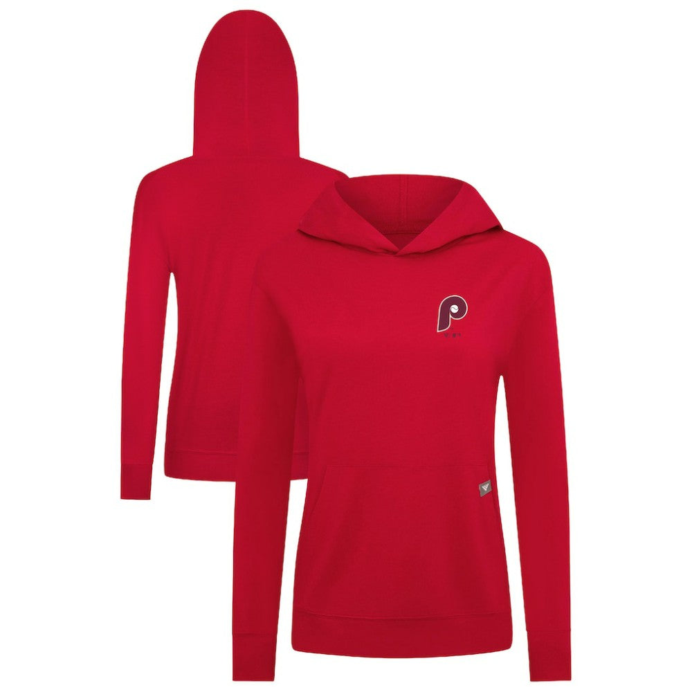 Philadelphia Phillies Levelwear Women's Cooperstown Collection Relay Core Logo Pullover Hoodie - Red - MLB on Sale