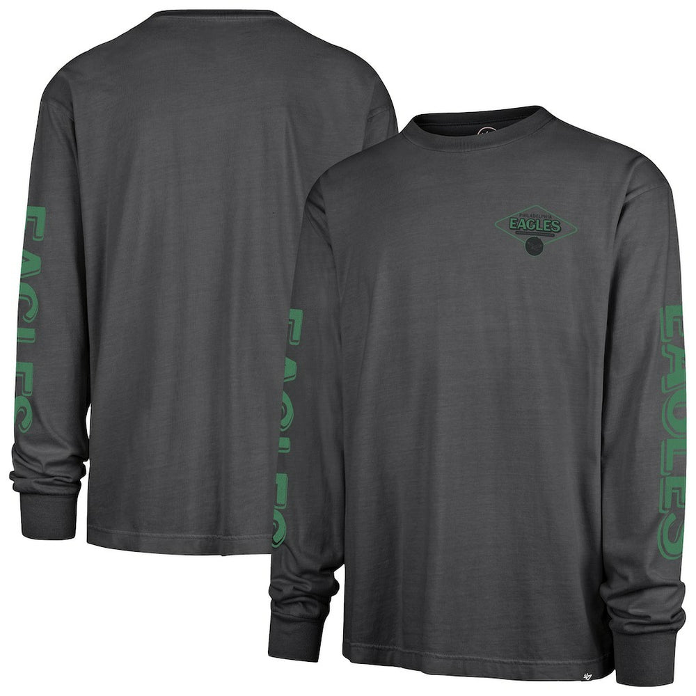 47 brand Philadelphia Eagles '47 Cairn Ravine Foundation Throwback Long Sleeve T-Shirt Black