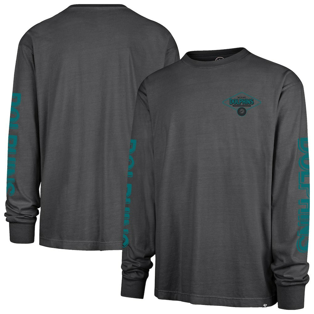 47 brand Miami Dolphins '47 Cairn Ravine Foundation Throwback Long Sleeve T-Shirt Black