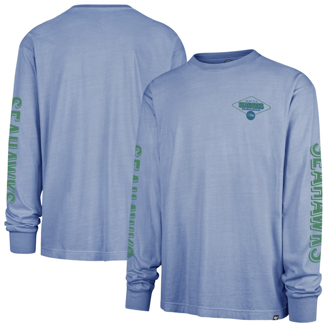 47 brand Seattle Seahawks '47 Cairn Ravine Foundation Throwback Long Sleeve T-Shirt Blue