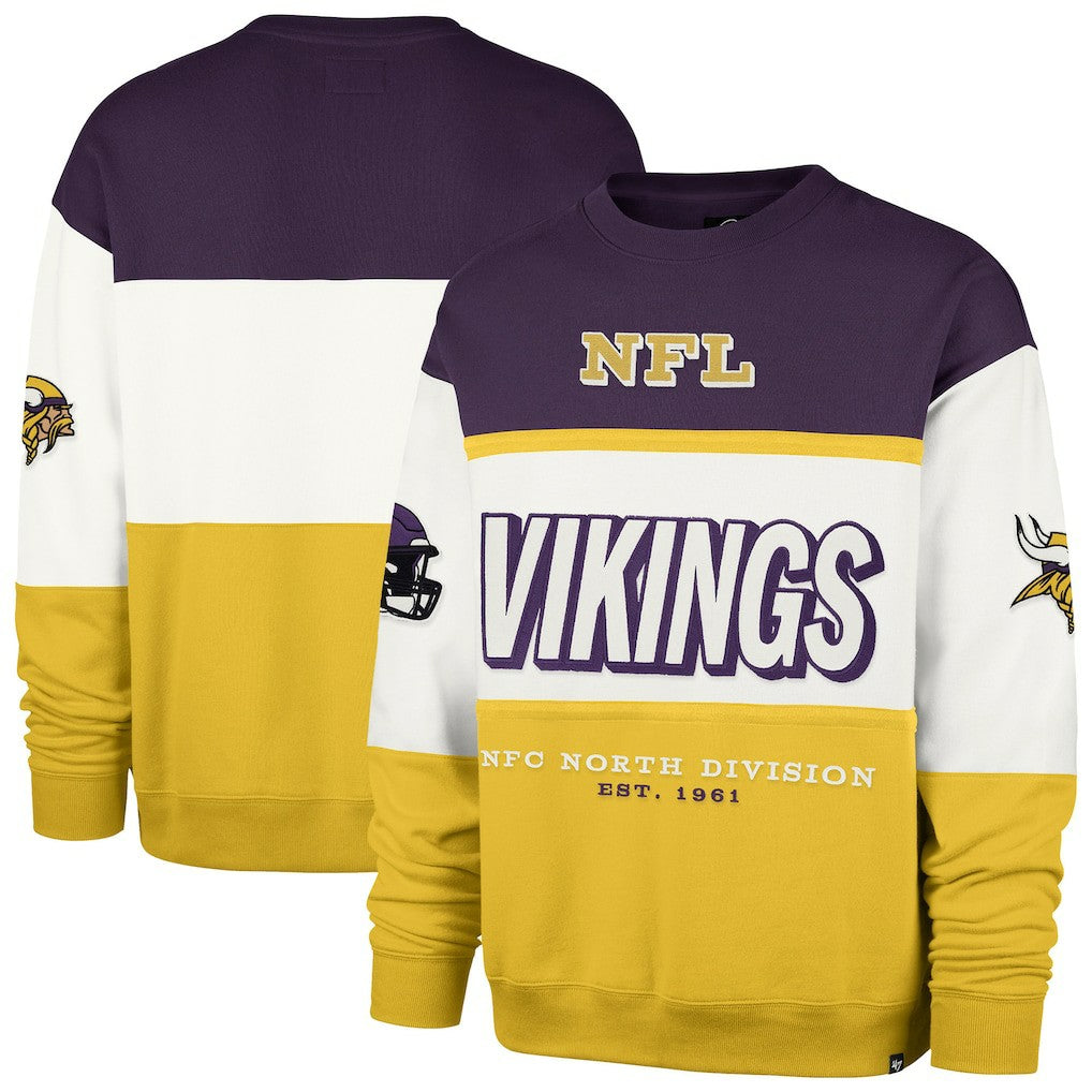 47 brand Minnesota Vikings '47 Breeze Maximalist Sweatshirt Purple/Gold