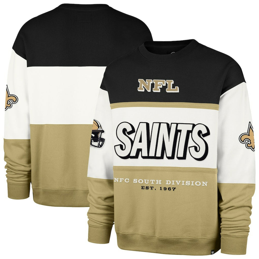 47 brand New Orleans Saints '47 Breeze Maximalist Sweatshirt Black/Gold