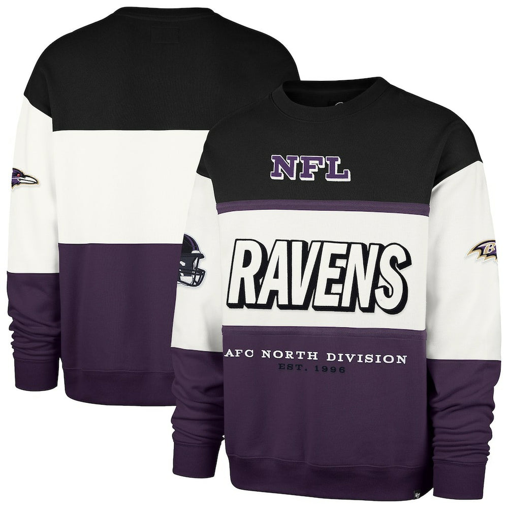 47 brand Baltimore Ravens '47 Breeze Maximalist Sweatshirt Black/Purple