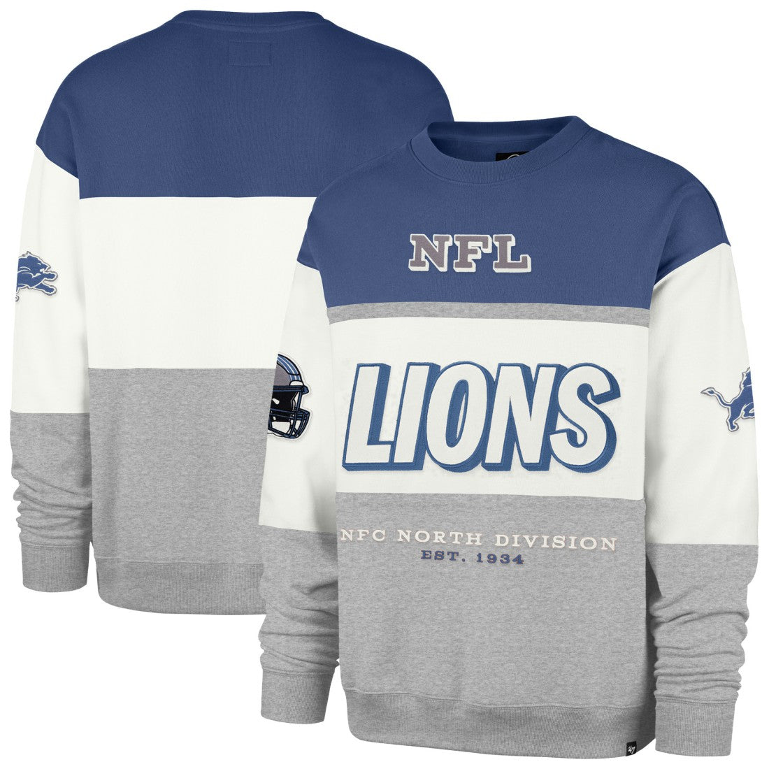 47 brand Detroit Lions '47 Breeze Maximalist Sweatshirt Blue/Gray